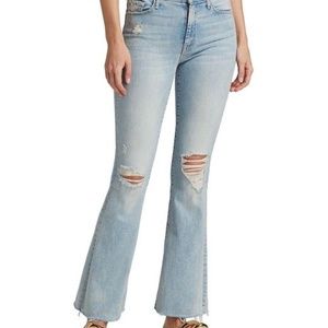 New MOTHER Weekender Fray Jeans Action Shot Tears Destroy Denim Sz. 30
